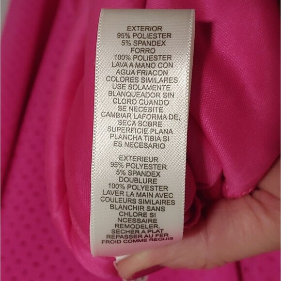 Eliza J Sleeveless Dress w Ruffle V-neck & Laser-cut Detail Sz 8 Hot Pink - Picture 8 of 9